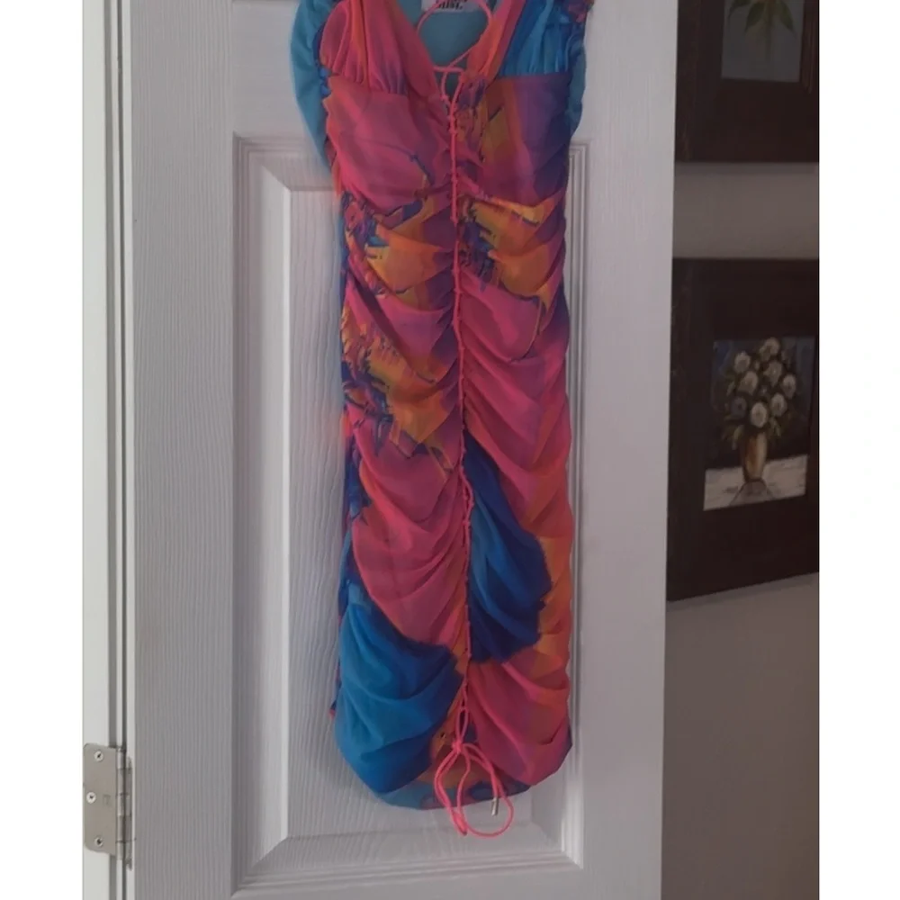 Tiger Mist Multicolor Ruched Dress - Picture 3 of 3